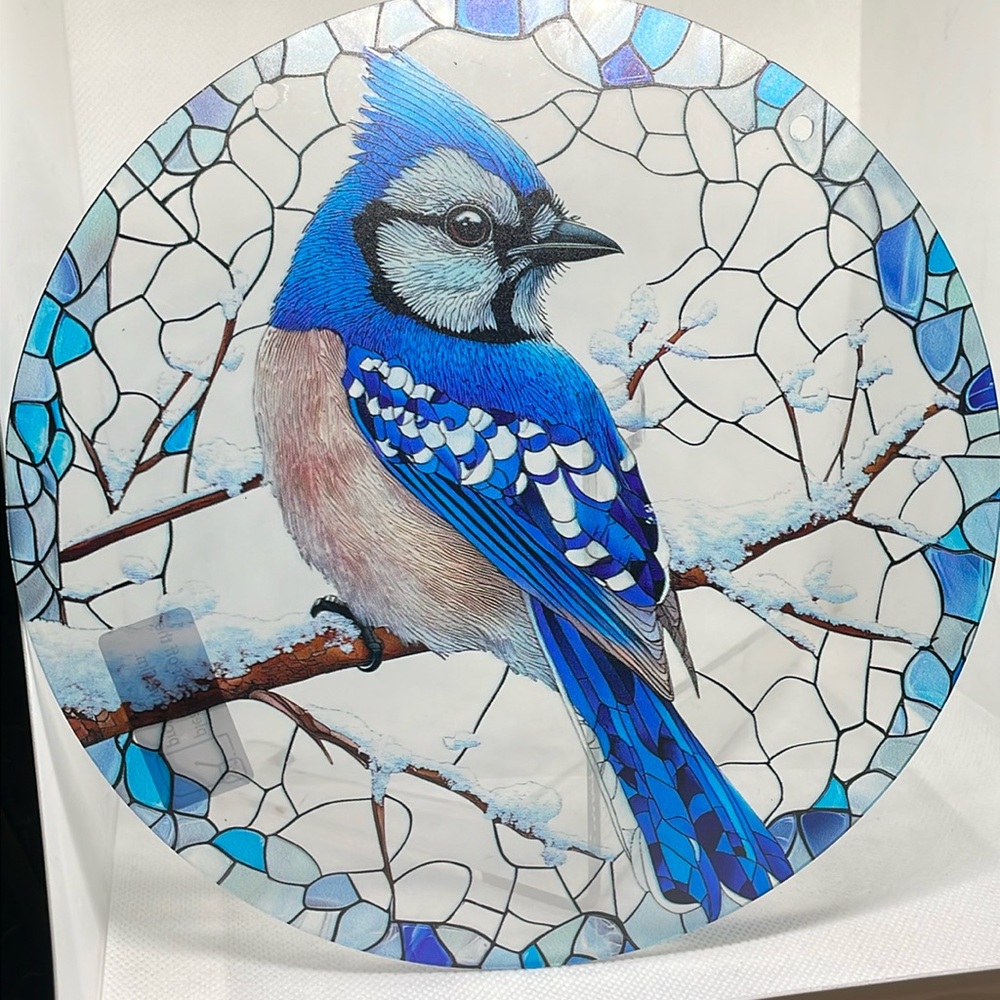 Suncatcher Blue Jay Bird 8” Acrylic Decorative Window Home Decor Gift New